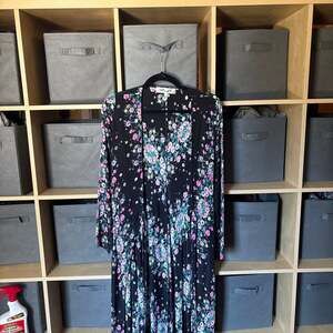 Diane von Furstenberg DVF 'Floral Daze' Silk Maxi Dress in Black Size S